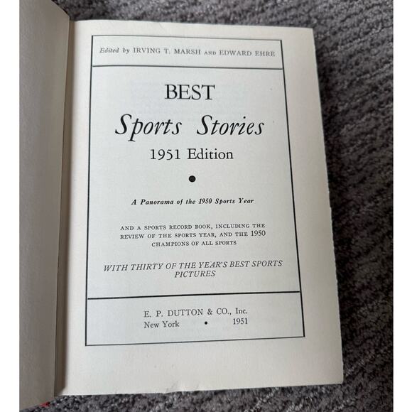Best Sport Stories of 1951 Hard Cover Book - Picture 3 of 6